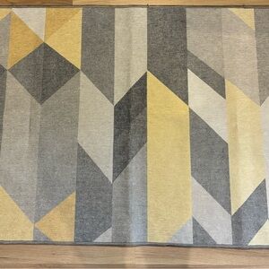 Modern Chevron Gray and Yellow Door Mat